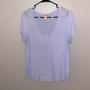 Light blue v-neck shirt